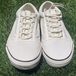White Leather Vans